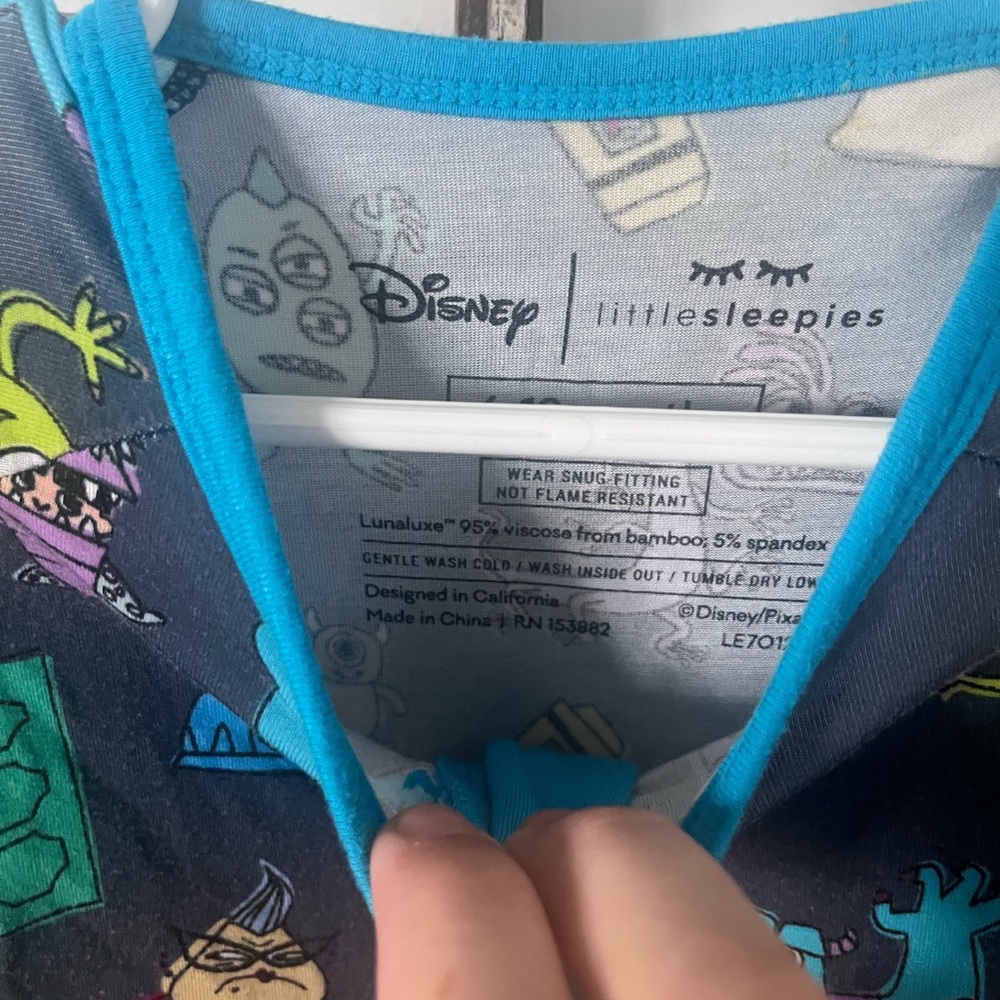 Little sleepies Disney monsters inc zippy size 6-12M